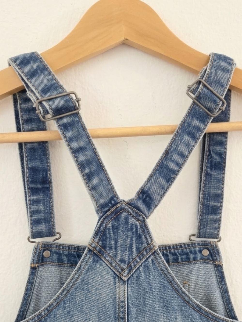 Funky Soul Distressed Studded Denim Short Overalls NWT - Picture 12 of 16